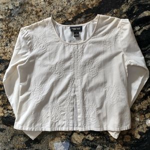 Ethnic Touch white embroidered shirt with front slit